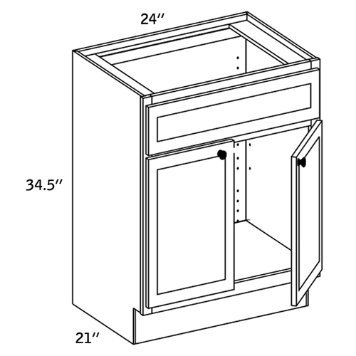 V2421 - Vanity 2 Doors and 1 Fixed Drawer - CC9000