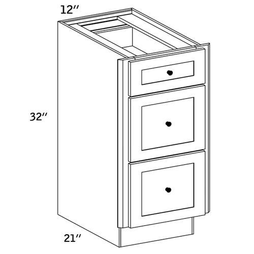VDB12 - Vanity 3 Drawers Base Cabinet - CC9000