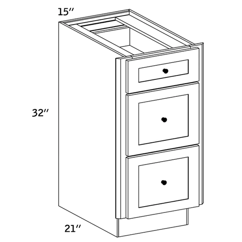 VDB15 - Vanity 3 Drawers Base Cabinet - CC9000